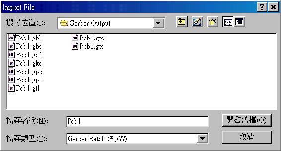 點選PCB.gto，頂層覆蓋層的Gerber文件。