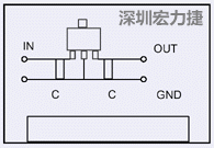 圖3：降壓電路的PCB設計示例。